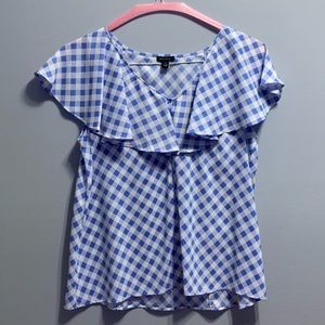 Gingham off the shoulder blouse